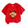 Cute Cartoon Crayon Character Print Boys Girls Crew Neck Short Sleeve T-Shirt 100% Cotton Casual Comfortable Tee for Kids Summer Daily Wear Outfit