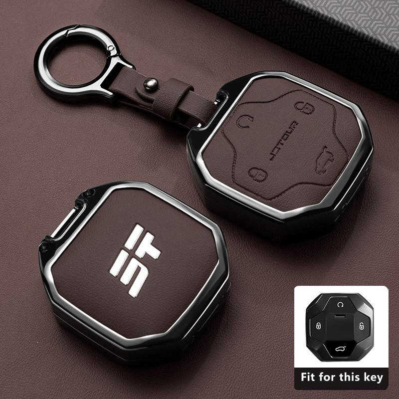 Zinc Alloy Car Key Case For Chery Jetour T2  Traveler  Traveller Pro Tenet T4 Keychain Cover Shell Fob Accessories