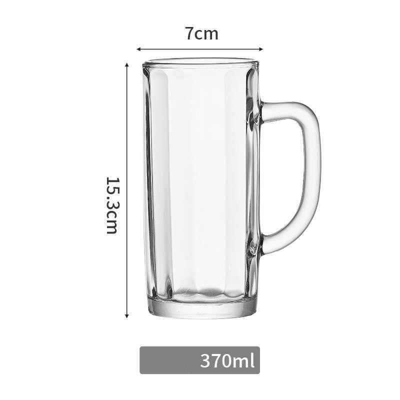 Durable And Heat Resistant Glass Mug With Handle For Home Office And Restaurant Use 330ml