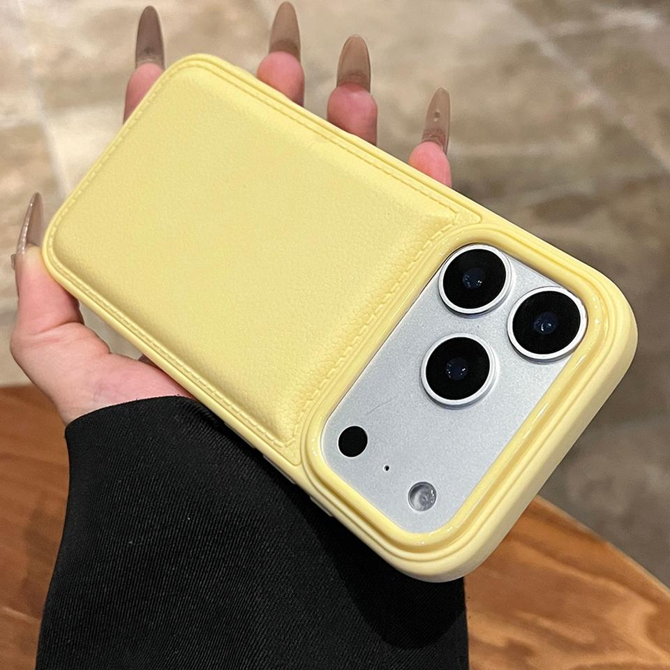 Leather Silicone Phone Case for iPhone 17 Air 11 12 13 14 15 16 17 Pro Max Plus 12 13 Mini Candy Soft Shockproof Protector Cover