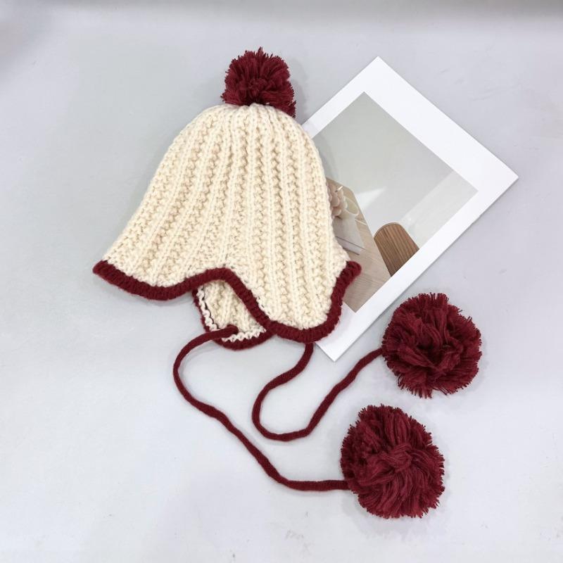 

25 early autumn new Harajuku simple wind splicing contrasting color wool knitted bucket hat warm bucket hat female tide