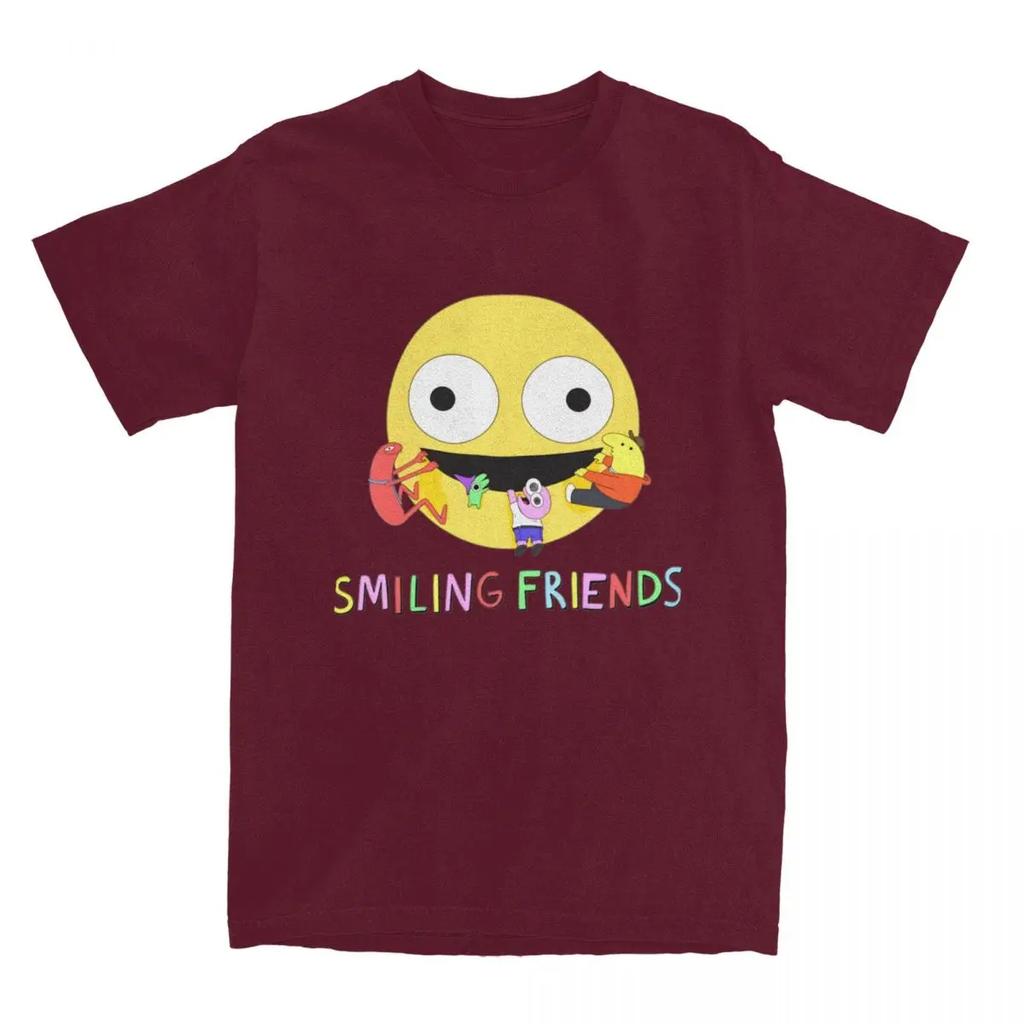 Men Women T-Shirt Smiling Friends Logo T-Shirts Harajuku Animated Television Summer Tee Shirt Custom Logo Pure Cotton Tops Gift