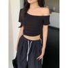 Pure Desire One-Shoulder Cut-Out Cropped Slim-Fit T-Shirt for Women - 2026 Summer Trendy Arrival