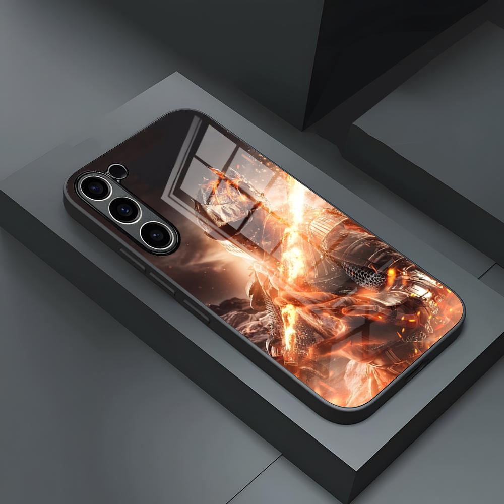 D-Dark S-Souls Video Game Phone Case For S24 Ultra Samsung S23 Fe S22 S20 S21 Plus Galaxy A54 A34 A24 A53 Note 20 Glass Cover