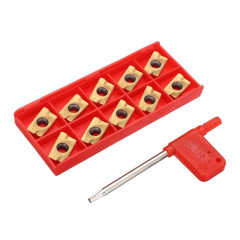 10pcs Indexable Insert APMT1604 DP5320 25R0.8 Carbide Inserts CNC Gold Tool Kit