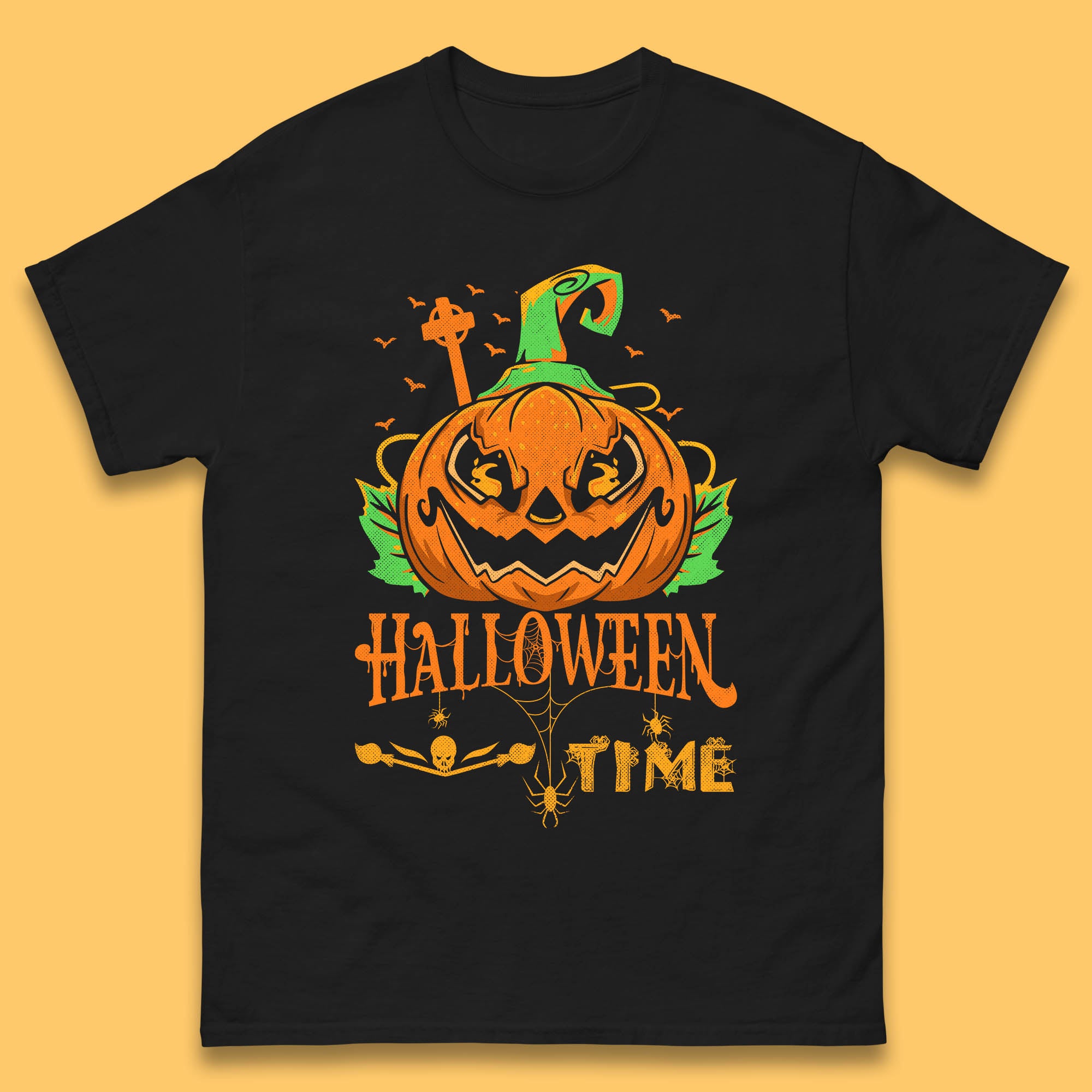 Halloween Time Scary Face Jack O Lantern Horror Pumpkin Halloween Scary Night Mens Tee Top 2XL
