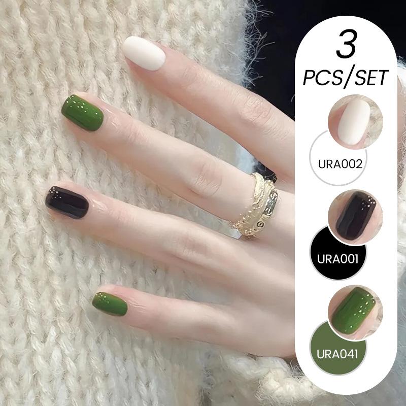 3Pcs Nail Polish Glue Set, Solid Color Glue Glitter Sequins Phototherapy Nail Polish Glue