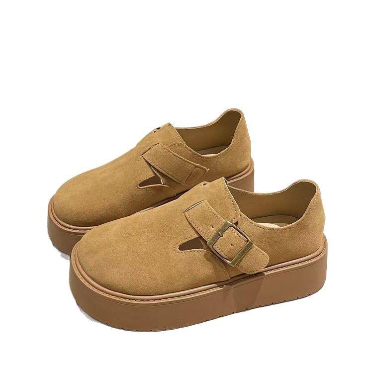 Retro viss iekļauts sieviešu pavasara un rudens jauni bieza zole, mafinu, universāli, augumu palielinoši, vienas pedāļa mokasīni, vieni apavi