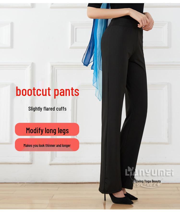 Figure Training Slim-Fit Mesh Wide-Leg Dance Pants S