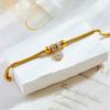 Gold Plated Snake Chain Bracelet with Zircon Charm