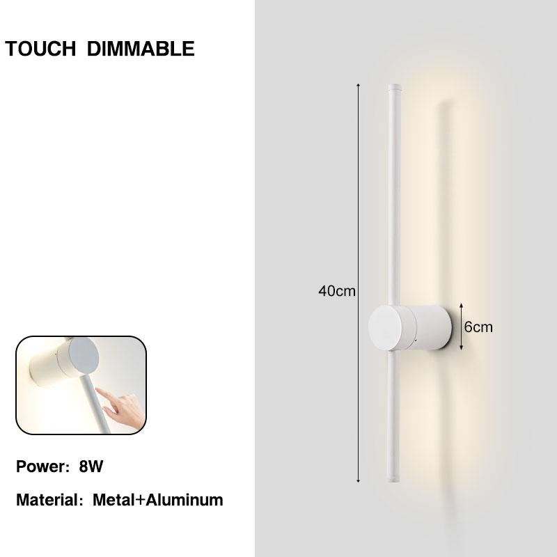 

Nordic Black LED Touch Dimmable Wall Lamp для спальни, столовой, для помещений, 8 Вт, 12 Вт, 16 Вт, 20 Вт, светодиодные настенные светильники, настенное бра, AC85-265V Cool White