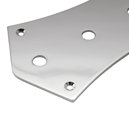 Musiclily JB Jazz Bass Control Plate, Compatible with Metric Pots, for Jazz Bass and Electric Basses, Chrome