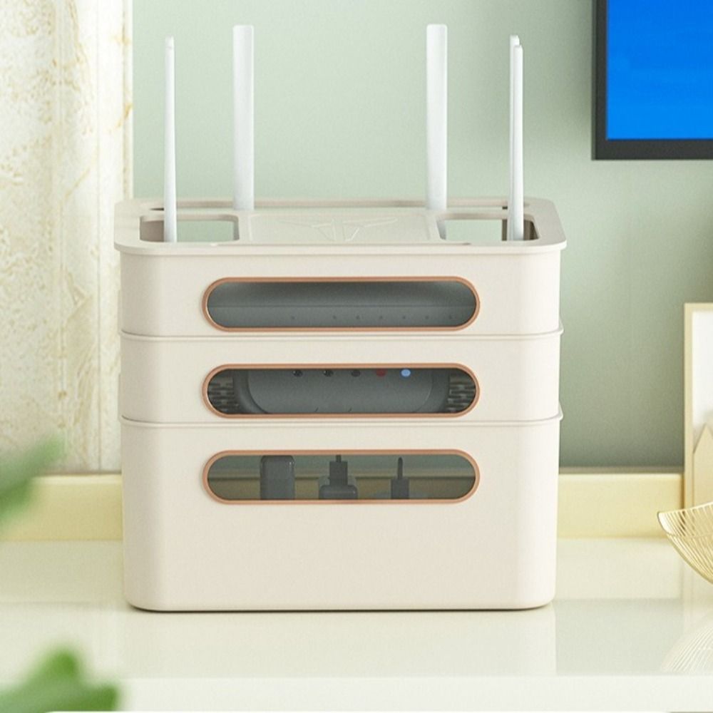 Ventilation WiFi Router Organizer Multifunctional Router Storage Box  Household Use