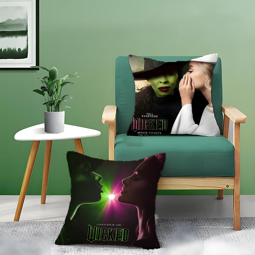 Fantasy Musical Film W-Wicked Pillow Case Pattern Printed Pillowcase For Living Room Sofa Cushion Cover & Bedroom Decor