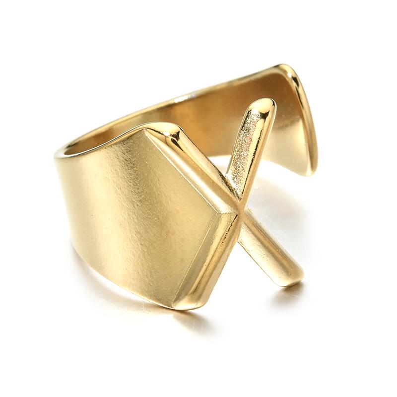 Stainless Steel Retro Letter Ring: European, American, Japanese & Korean Influenced Fashion
