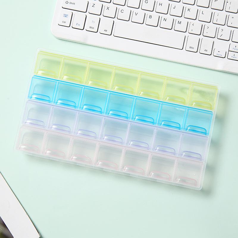 Transparent Moisture-Proof Weekly Pill Organizer with Compartments
