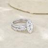 Luxury Pear Cut Moissanite Ring S925 Silver 18K White Gold Plated D Color VVS Sparkling Double Band Wedding Engagement Ring