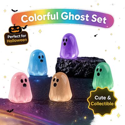 Glow In The Dark Ghost Mini Figurines Cute DIY Resin Decor for Halloween Home