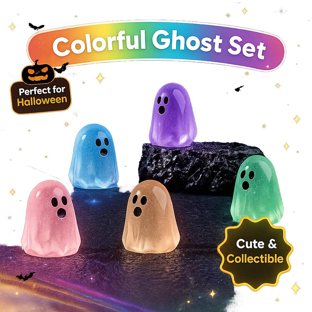 Leuchtende Geister Mini-Figuren Niedliche DIY Harzdeko für Halloween Zuhause