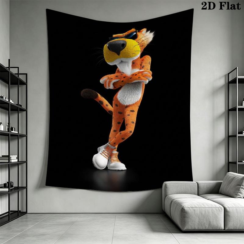 Chester Cheetah Wall Tapestry Aesthetic Wall Hanging Printed Fabric Blanket Decorative Tapestries for Bedroom Living Room Home Decor