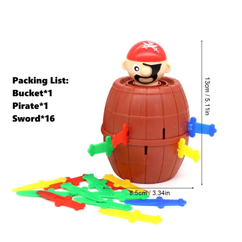 Пиратское ведро Детская игрушка Интерактивная маленькая настольная игра Игра с втыканием мечей в ведро Other