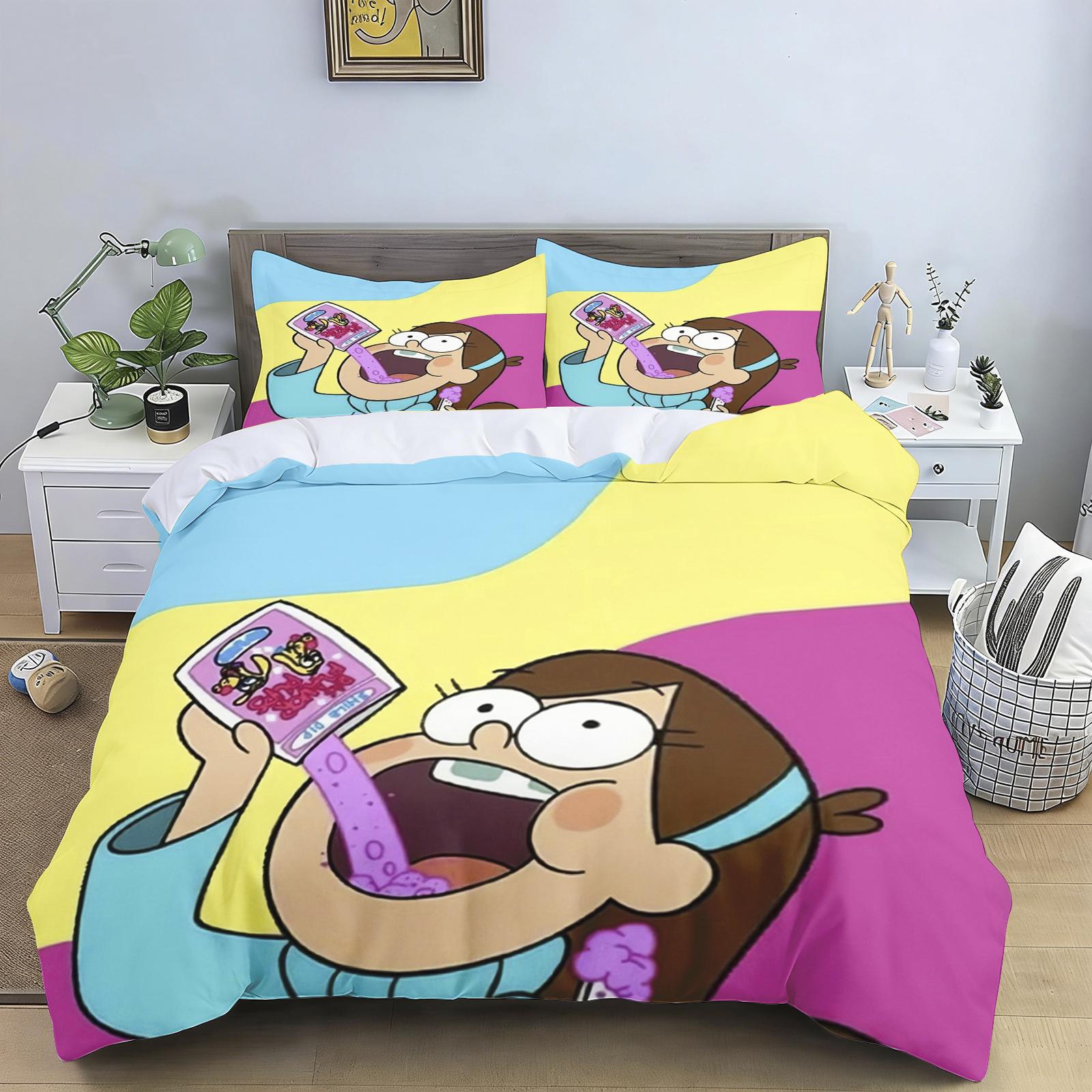 Housse de couette Cartoon Fièvre de la Gravité Innocence Enfantile Chambre à coucher 100% Polyester Cadeau Adulte Ensemble de literie 2/3 pièces 90x200cm