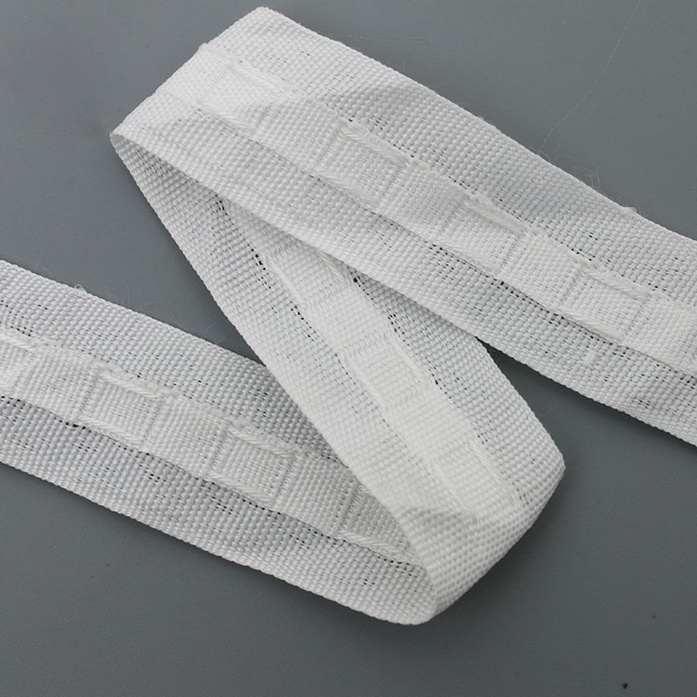 30Meters Curtain Pleated Tape Rings Grommet Top Punching Hook Rod Header White Tape