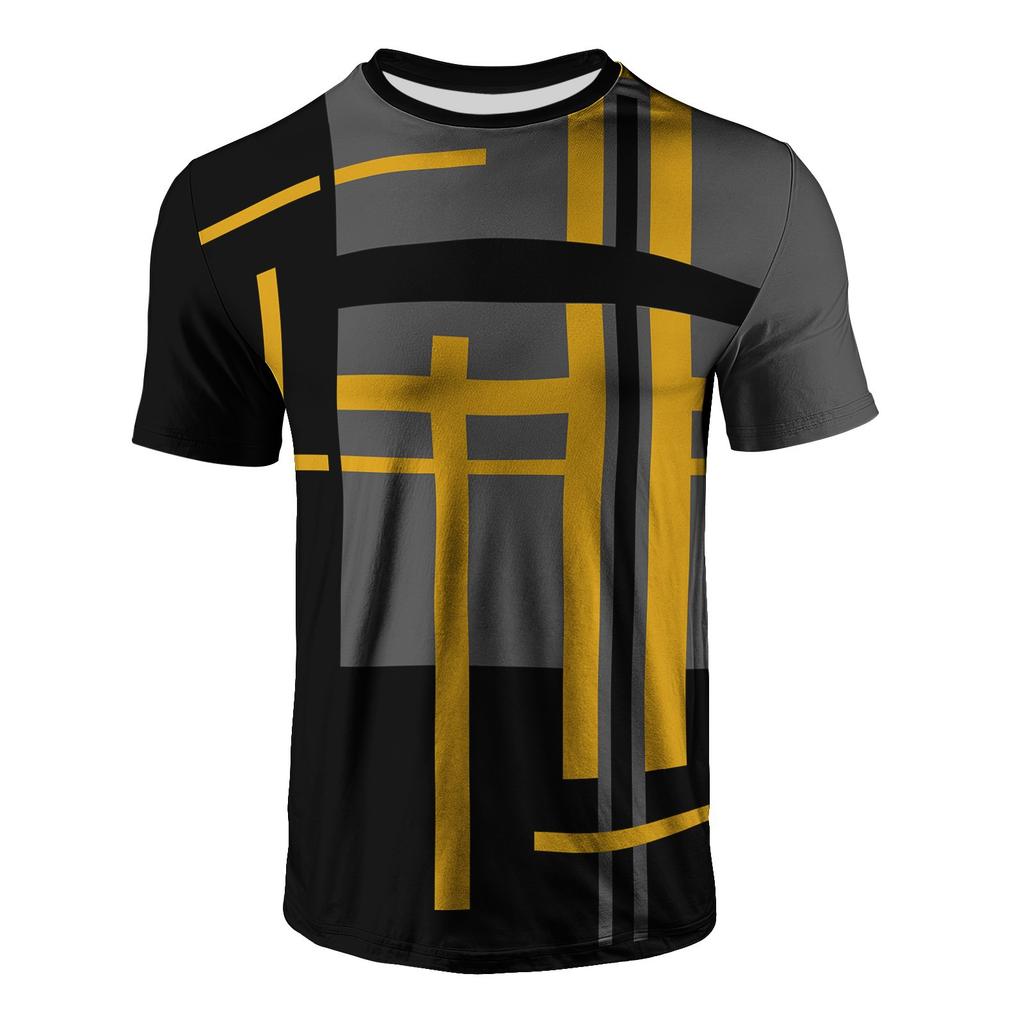 Summer Men's 3D Printed Crew Neck T-Shirt Fashion Versatile Breathable Trend Casual