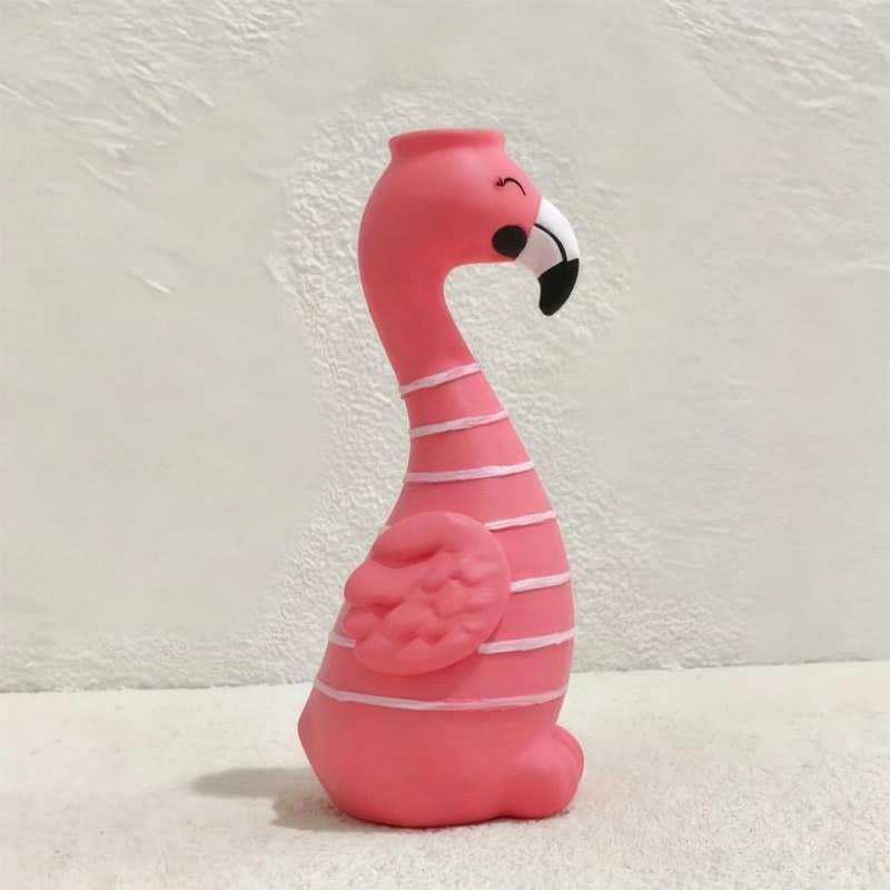 Cartoon Flamingo Decorative Vases In Resin, Whimsical Long Neck Bird Figurine for Styling Shelves, Desks, and Nightstands Displays