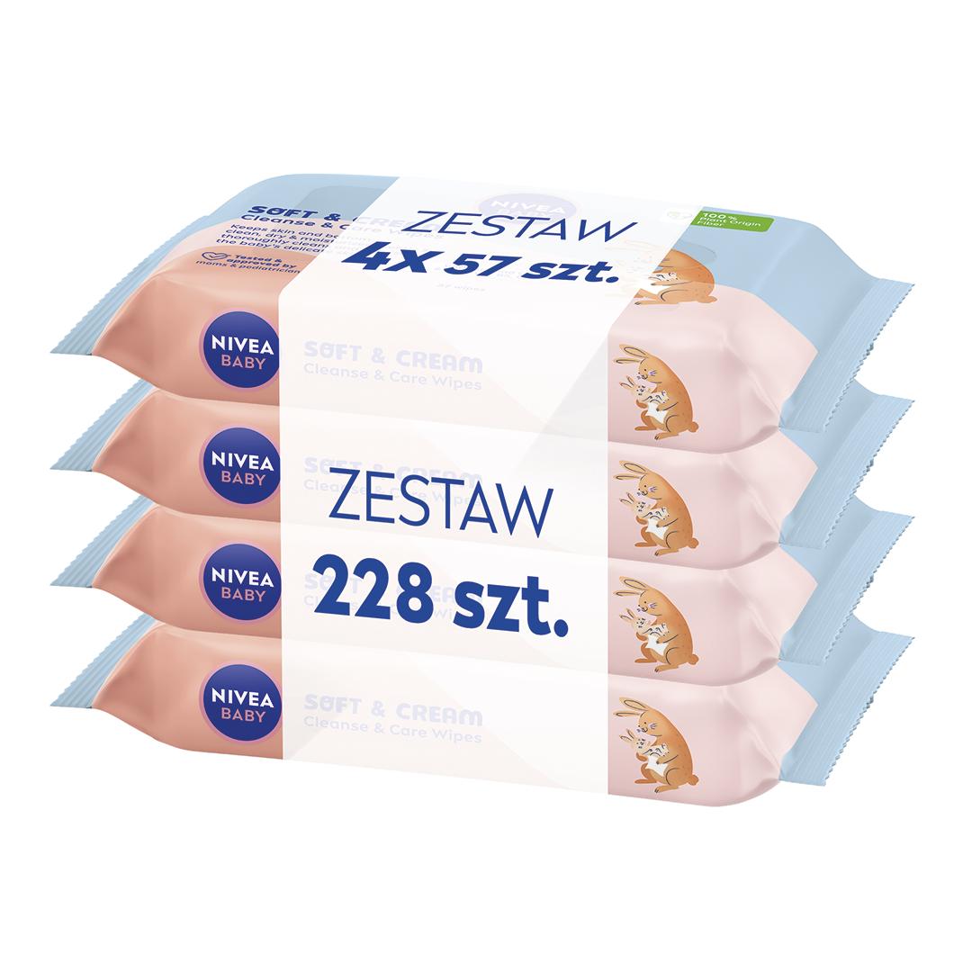 374420 Nivea Baby Sanfte & Pflegende Feuchttücher 4X 57 Stück