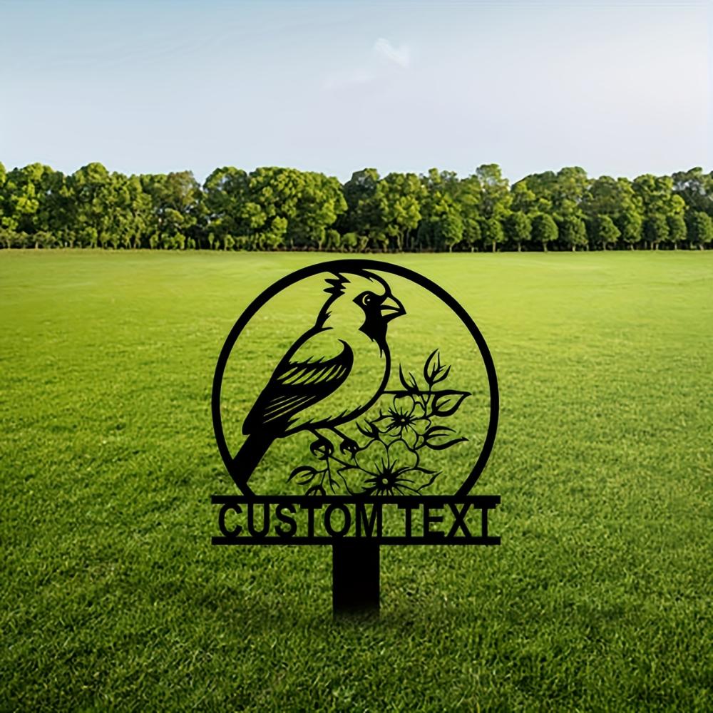 3D Crow Family Metal Garden Stake Personalized Yard Art Black Bird Outdoor Decor