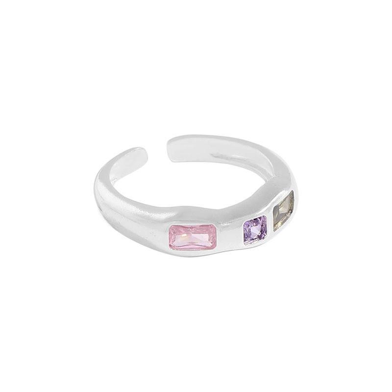 Ring Copper Adjustable For Women Showcasing Colorful Zircon Stones In Eyecatching Geometric Design For 2023
