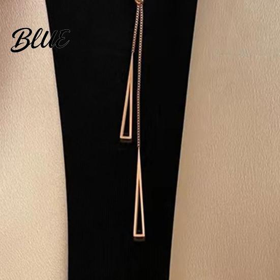 Stylish Women Lariat Necklace Y-Drop Elegant Sweater Triangle Pendant Adjustable