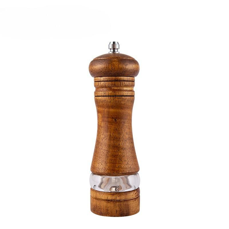 6 Inch Manual pepper grinder wood acrylic ceramic core pepper seasoning grinding bottle