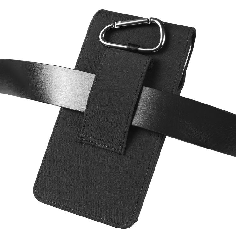Marsupio Verticale in Nylon per Smartphone con Cinturino in Pelle e Chiusura Magnetica da Uomo