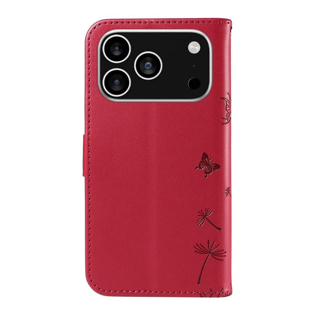 Dla iPhone 17 Pro Skórzane etui portfelowe z paskiem Wzór mniszka lekarskiego Pokrowiec ze stojakiem na telefon