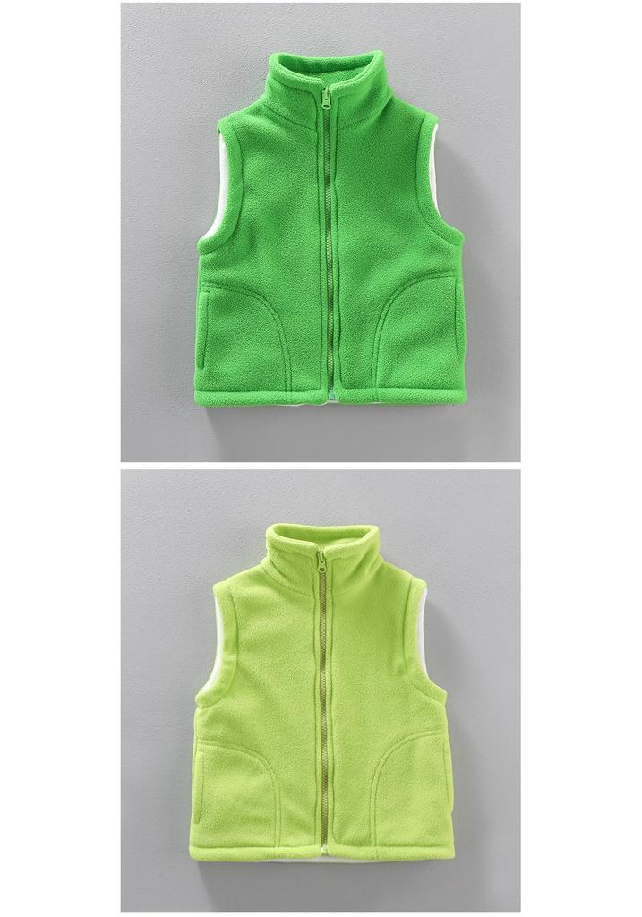 Kids' Fleece Vest for Boys & Girls, Thick Outerwear for Spring To Winter, Kindergarten Uniform with Logo Print