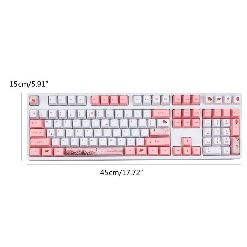 YMDK Set Di Tasti PBT 61 Tasti Per Tastiera Meccanica – Profilo OEM, Bianco E Rosso, Spessore 1.5mm – Solo Keycap (senza Tastiera)