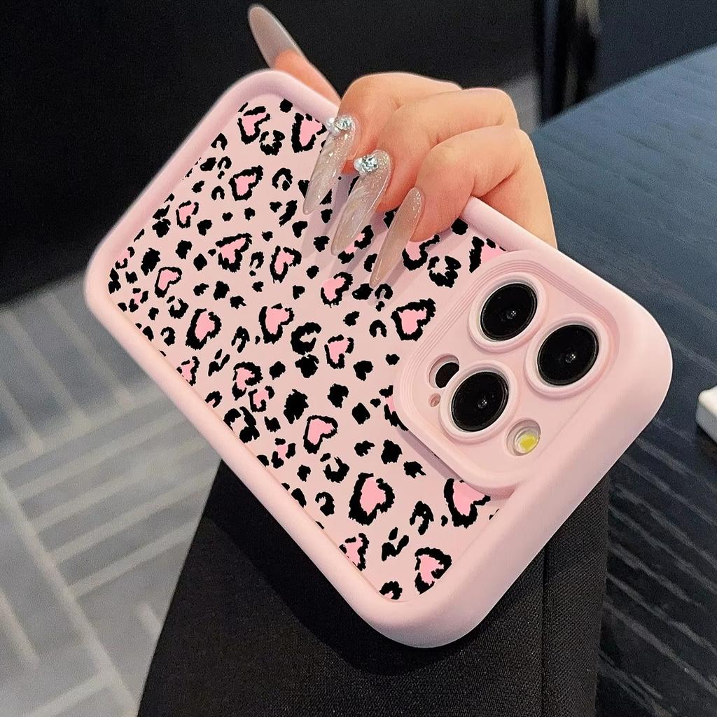 Pink Leopard High Bamboo Phone Case For iPhone 16 Pro Max XS X XR 16e 11 12 13 14 15 7 8 Plus SE 2022 Shockproof Soft TPU Cover