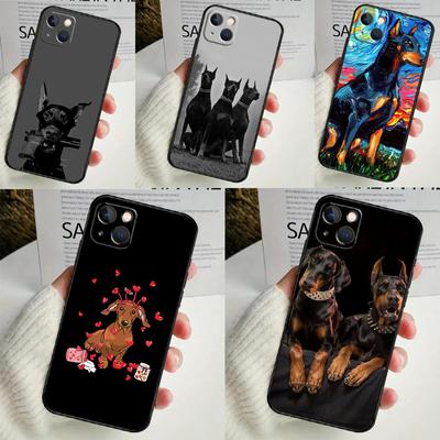 Dackel Dobermann Hund Handyhülle Für iPhone 16 15 14 13 12 11 Pro Max Mini X XR XS Max 7 8 Plus Rückseite