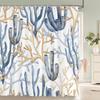 1 Pcs Cartoon Shower Curtain Cartoon Ocean Fish Style Printed Polyster Cloth Home Decoration Bathroom Curtain With Hooks