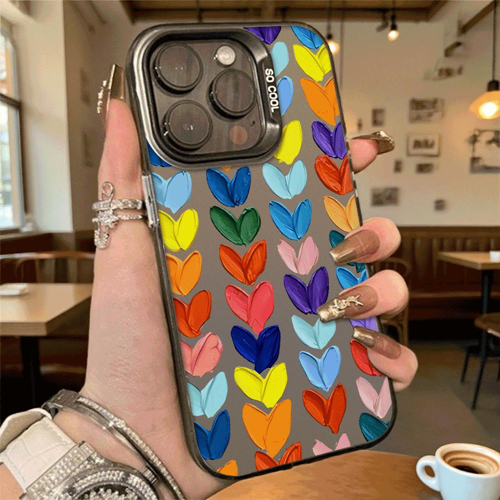 Colorful Heart Shaped Paint Swatches Hard Phone Case for Xiaomi Redmi Note 15 14 13 12 11 Pro Plus Shockproof Protective Cover