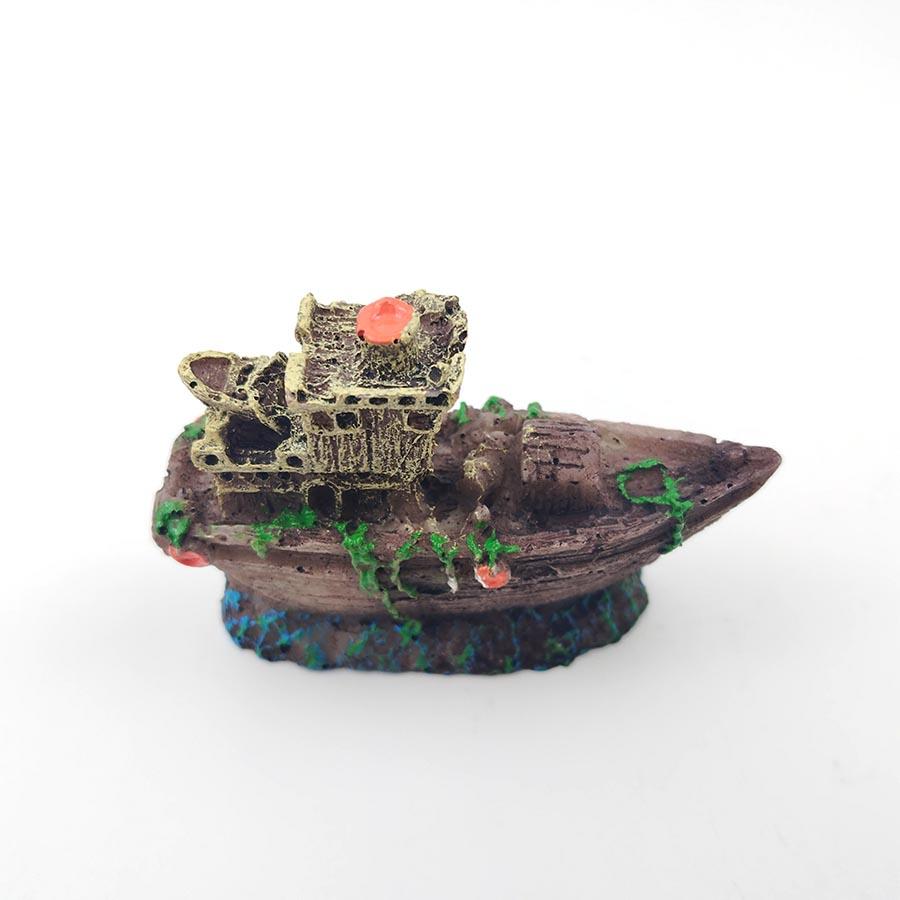 Aquarium Fish Tank Landscape Pirate Ship Wreck Ship Decor Resin Boat Ornament Aquarium Accessories Decoration