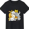 T-shirt Grafica Gatti Impilati Carini Kawaii Cartone Animato Trio di Gattini Stampa Casual Cotone per Amanti dei Gatti Harajuku