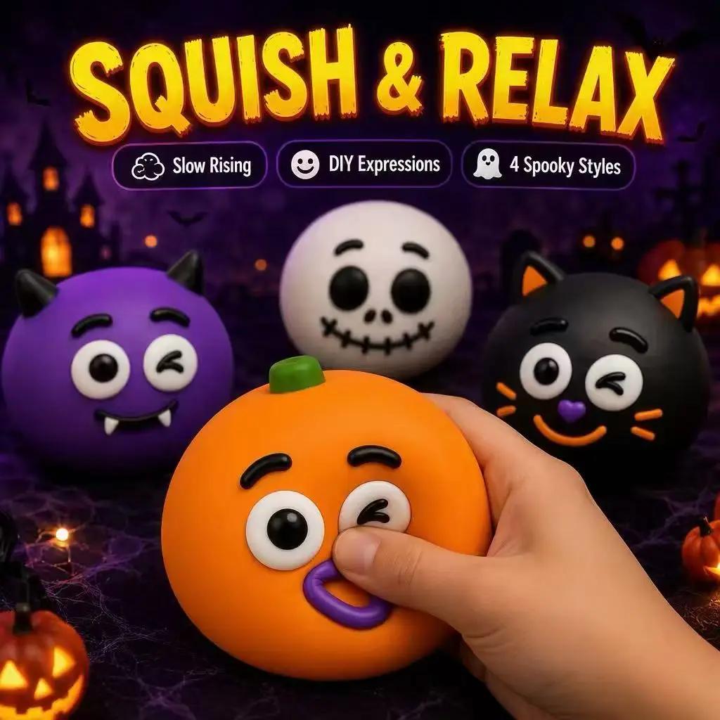 Halloween Dog Face Swap Squishy Strip Squishy Toy Slow Rebound Soft Squeeze Stress Relief Toy For Anxiety Relief Halloween Toy