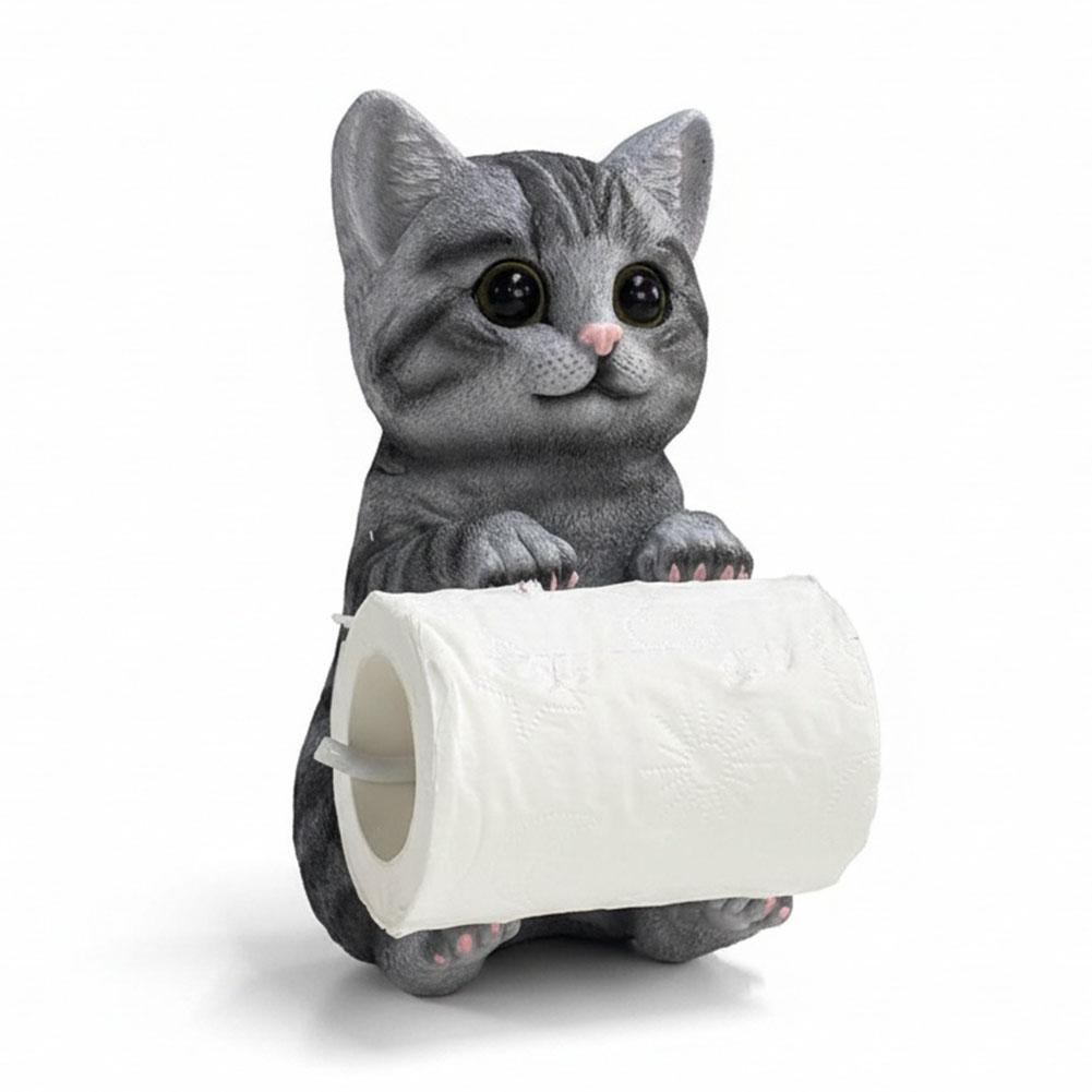 Wandmontierter Toilettenpapierrollenhalter Dekorative Katzenform Papierständer Lustiges Tier Rollenaufbewahrungsregal Küchen- und Badezimmernutzung