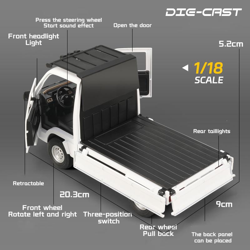 1:18 Hondas ACTY Picku Alloy Model Car Toy Diecasts Casting Sound and Light Car Toys For Children Vehicle ahx256