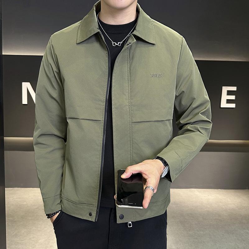 Lapel Jacket Men's Spring and Autumn 2025 New Trend Casual Thin Executive Jacket Men's Spring Clothes