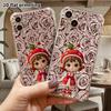 Phone Case: 2D Flat Design, Suitable for iPhone 18 17 16 15 14 13 Pro, Transparent Corner Protection Case, Cherry Girl, Christmas and Halloween Gift