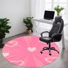 1pc Heart Print Office Round Rug, Carpet for Office, Gaming, Lightweight Round Floor Mat Yy260208006